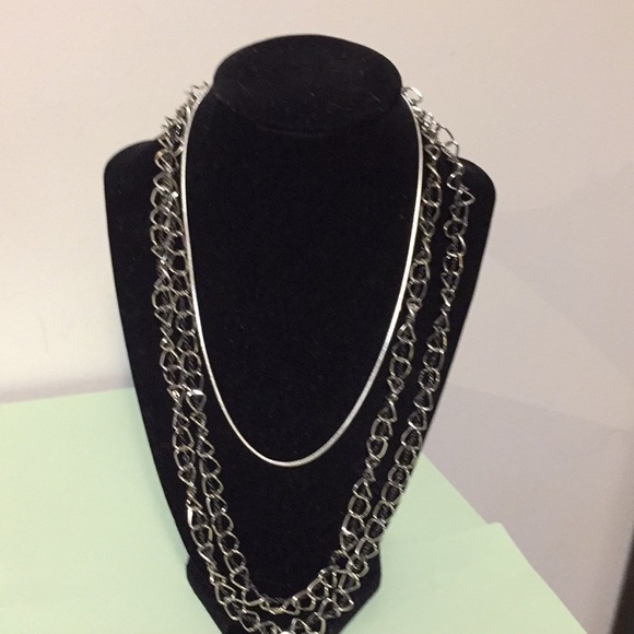 Two silver chains necklaces jewelry, as shown - Picture 4 of 4